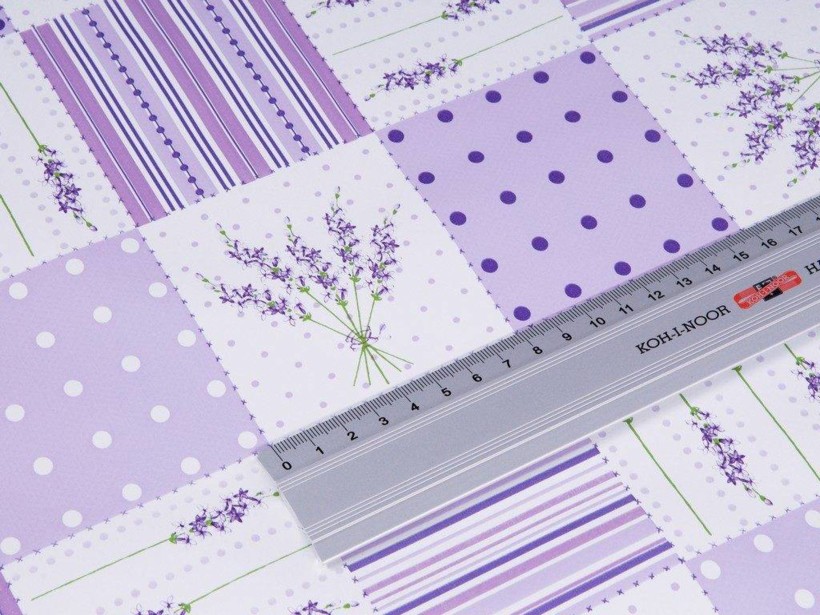 PVC obrusovina s textilným podkladom - fialová levanduľa