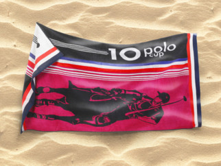 Veľká froté plážová osuška POLO - ružová 90x165 cm