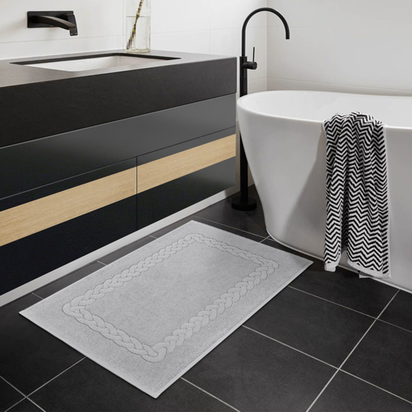 Kúpeľňová froté predložka „Ina” 50x70 cm - svetlo sivá