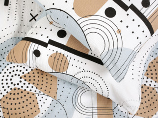 Krepové posteľné obliečky Deluxe - geometrické línie a obrazce