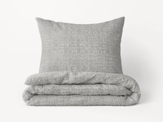 Krepové posteľné obliečky - drobné tvary na sivom