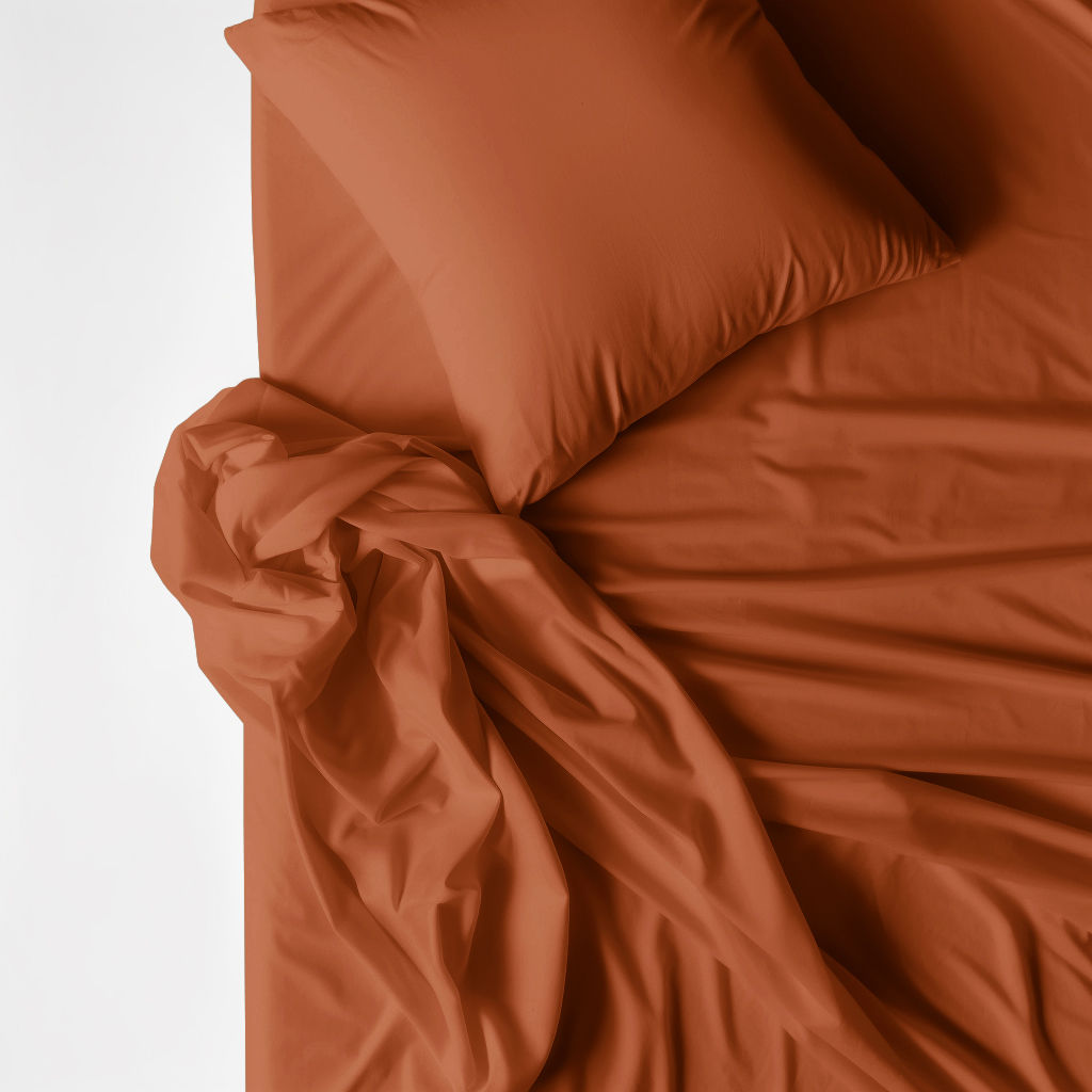 Bavlnené posteľné obliečky - tehlové