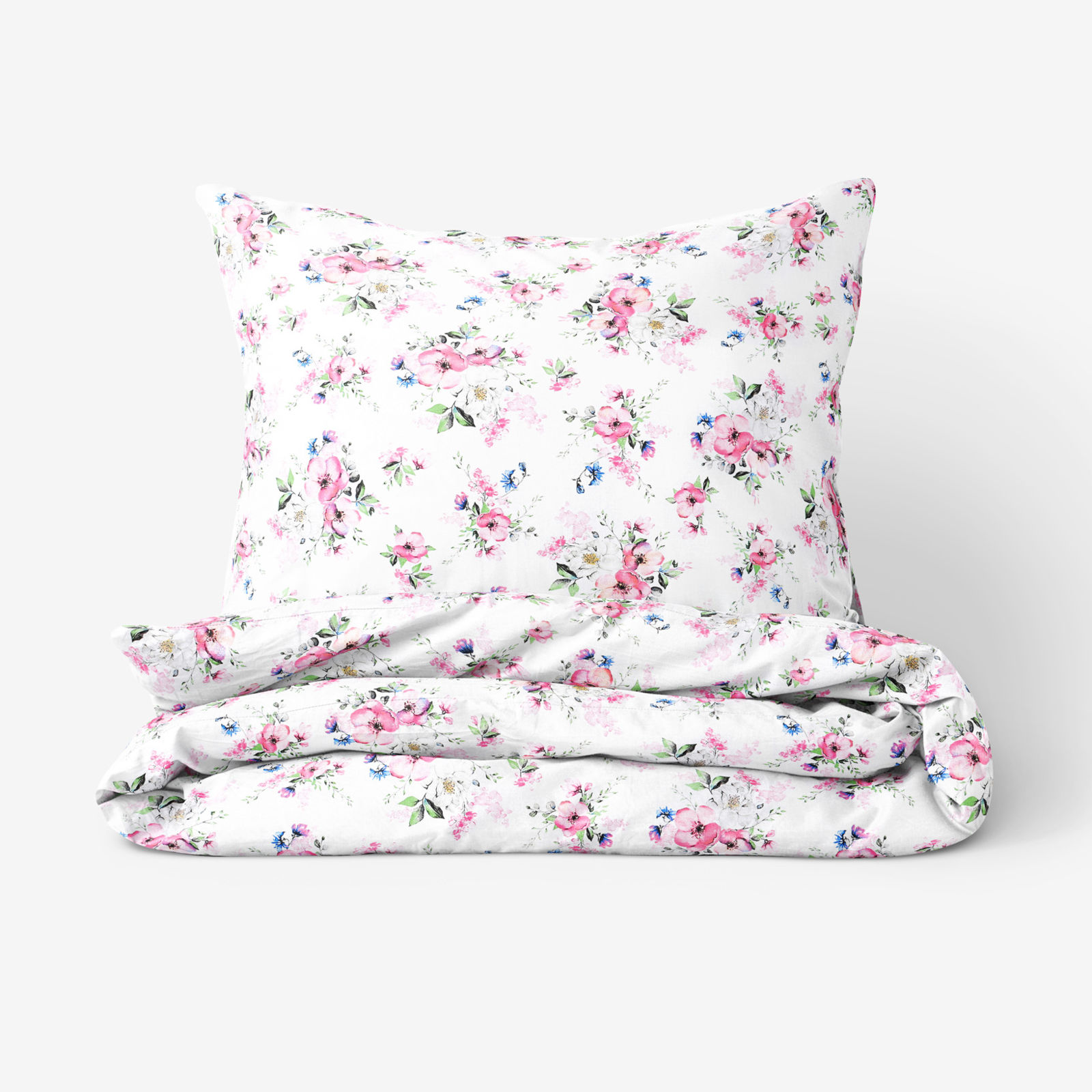 Bavlnené posteľné obliečky - ružové sakury s lístkami
