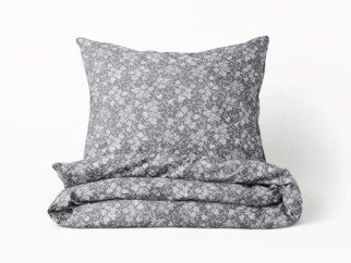 Bavlnené posteľné obliečky - popínavé kvety na tmavo sivom