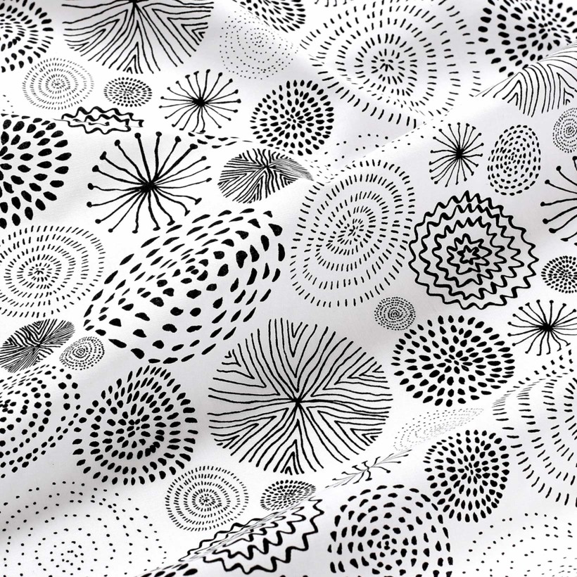 Bavlnené plátno - abstraktné kruhy