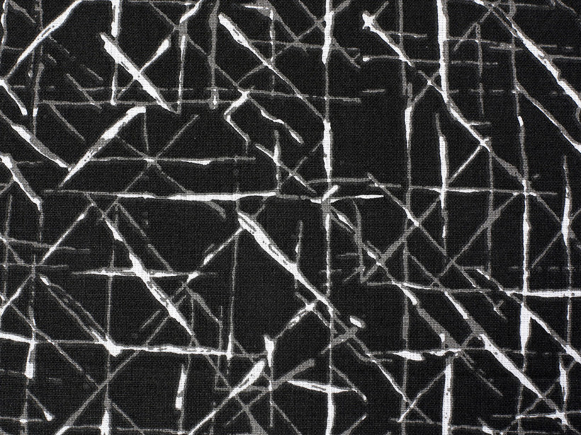 Bavlnená látka - dizajnové čiary na čiernom
