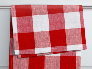 Kuchynská bavlnená utierka KANAFAS - vzor 075 veľké červeno-biele kocky