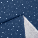 Bavlnené plátno Simona - biele hviezdičky na modrom - metráž š. 150 cm
