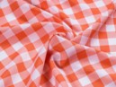Polyesterová látka vzor 132 kocky bielo-oranžovej šírka 150 cm