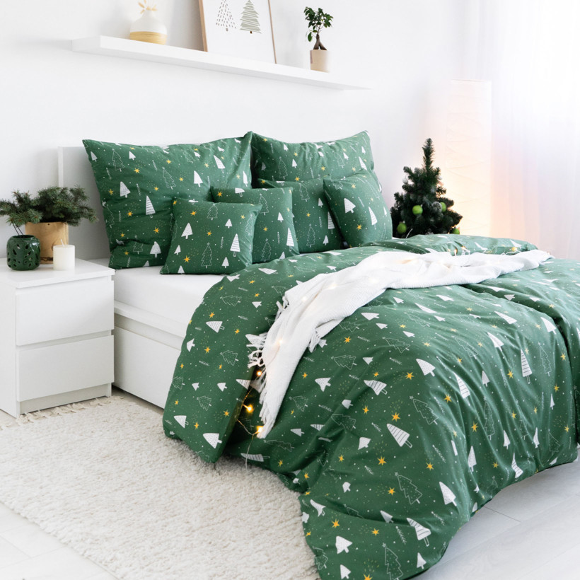 Vianočné bavlnené posteľné obliečky - čaro Vianoc
