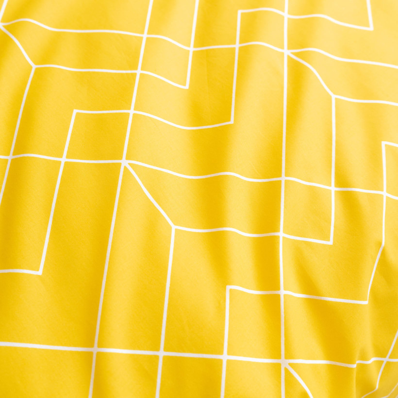Bavlnená napínacia plachta - mozaika na žltom