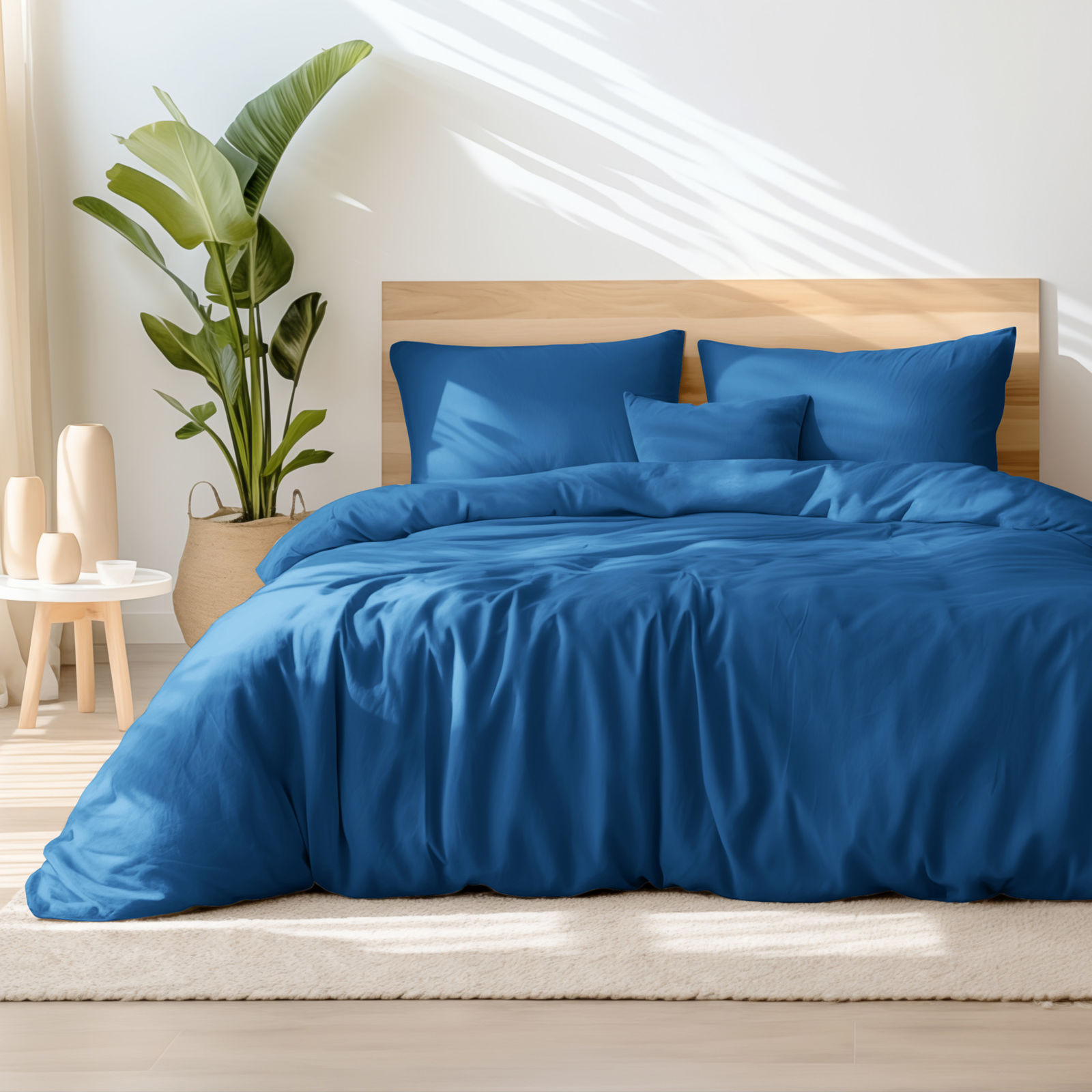 Bavlnené posteľné obliečky - kráľovsky modré