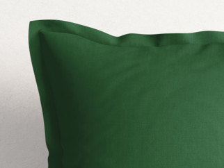 Bavlnená obliečka na vankúš s ozdobným lemom - tmavo zelená