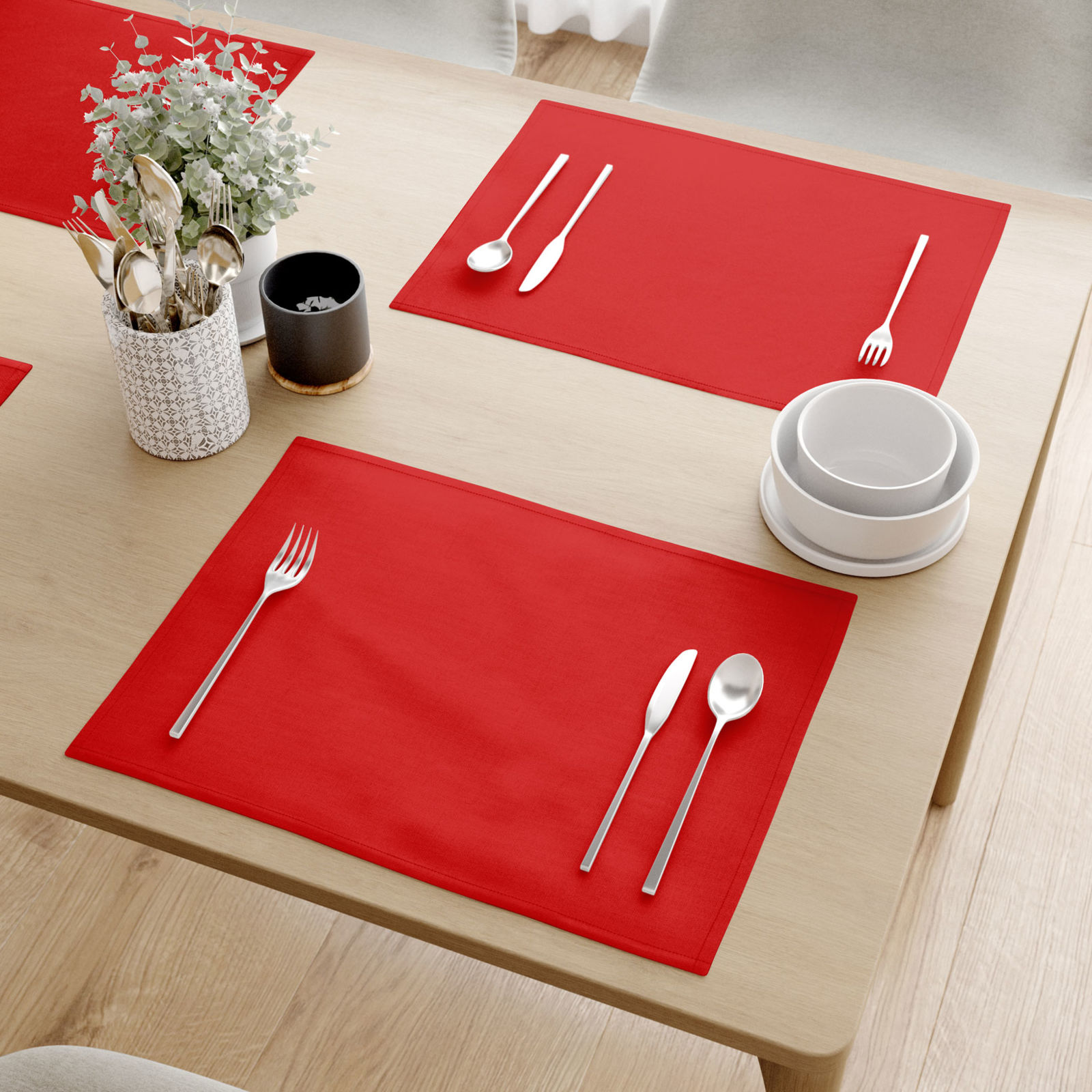 Prestieranie na stôl 100% bavlnené plátno - červené - sada 2ks