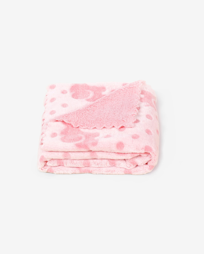 Kvalitná detská deka z mikrovlákna - ružoví sloníci s bodkami