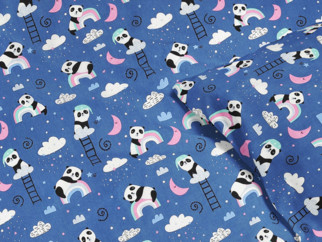 Detské bavlnené obliečky - pandy na nočnej oblohe