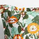 Detská bavlnená obliečka na vankúš s ozdobným lemom - zvieratá z džungle