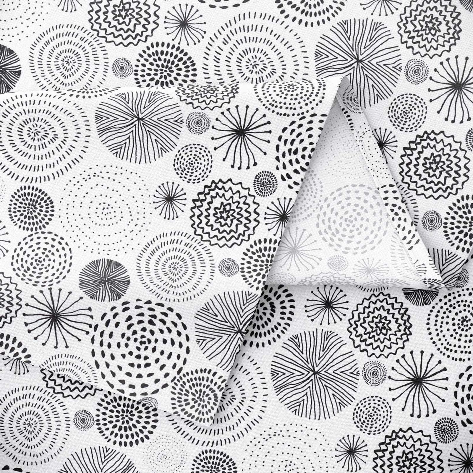 Hranatý obrus 100% bavlnené plátno - abstraktné kruhy