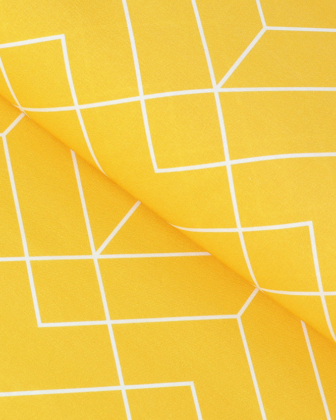 Bavlnené plátno - mozaika na žltom