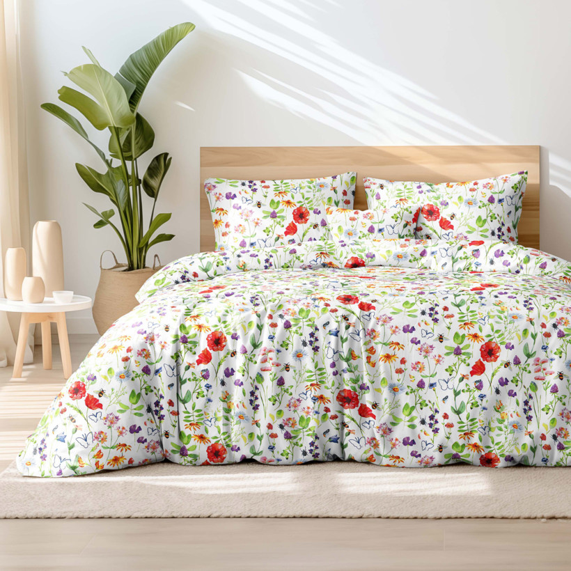 Bavlnené posteľné obliečky - svieža letná lúka