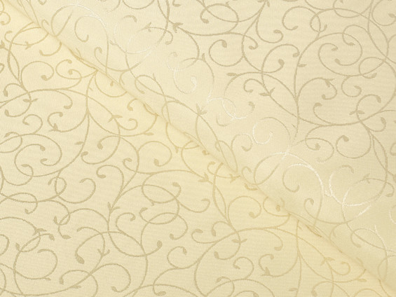 Dekoračná látka na obrusy - vanilková perokresba - šírka 150, 300 cm