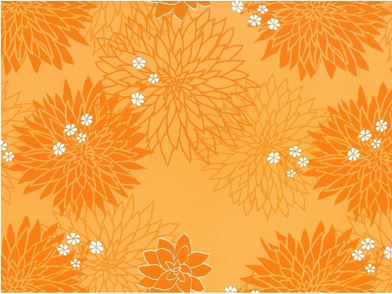 PVC obrusovina - velké oranžové kvety