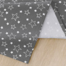 Bavlnené prestieranie na stôl - vzor biele hviezdičky na sivom - sada 2ks