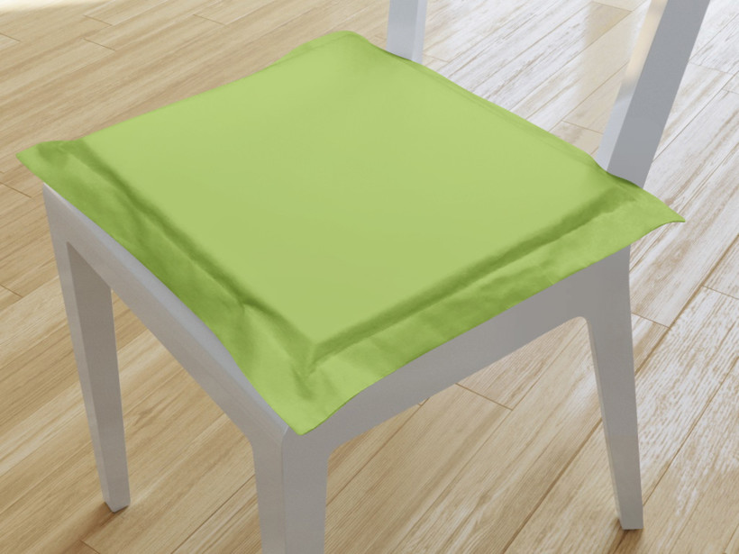Podsedák s ozdobným lemom 100% bavlnené plátno 38x38 cm - zelený