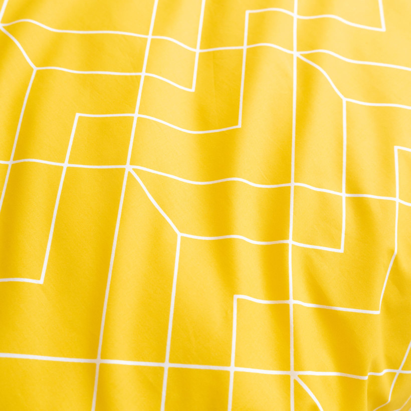 Bavlnené posteľné obliečky - mozaika na žltom
