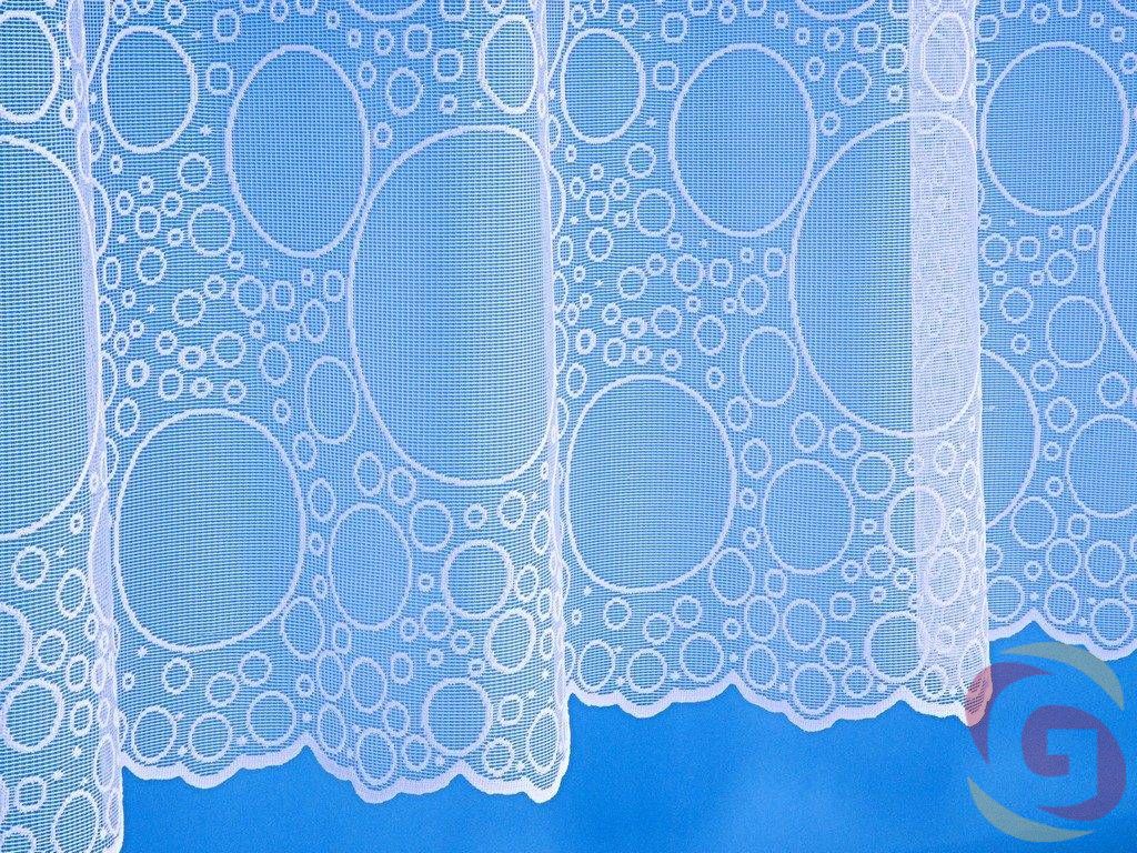 Žakárová záclona vzor stúpajúce bublinky - detail 2