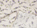 Bavlnený krep - vzor 504 levandule na krémovom - metráž š. 145cm