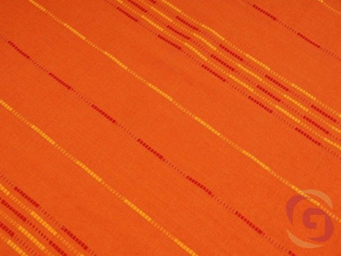 Bavlnená látka KANAFAS - vzor 026 oranžové pruhy