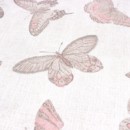 Dekoračná látka Loneta - ružoví motýle - šírka 140 cm