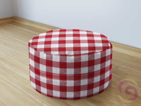Dekoračný sedacie bobek - vzor veľké červené a biele kocky