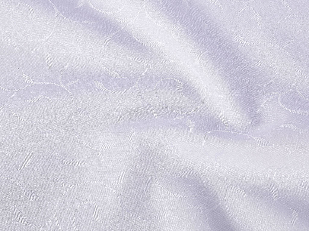 Teflónová látka na obrusy - biela s fialovým nádychom s velkými ornamentami