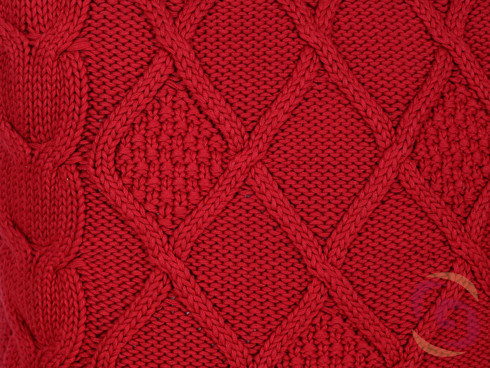 Luxusná pletená obliečka na vankúš vzor červená
