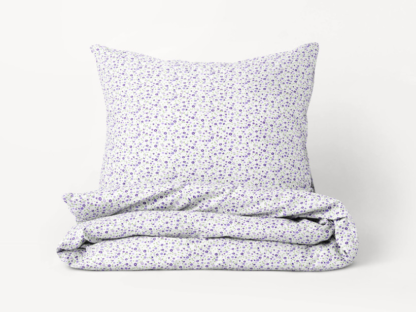 Bavlnené posteľné obliečky - drobné fialové kvítí