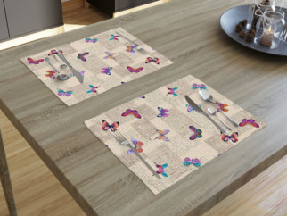 Prestieranie na stôl LONETA - vzor farební motýle  - sada 2ks