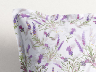 Bavlnená obliečka na vankúš s ozdobným lemom - levandule z Provence