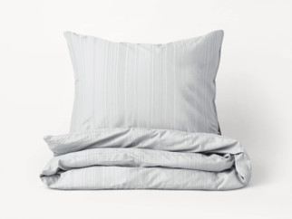 Damaškové posteľné obliečky so saténovým vzhľadom Deluxe - vzor 001 drobné sivé prúžky