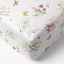 Bavlnená napínacia plachta - vzor farebné lúčne kvety na bielom