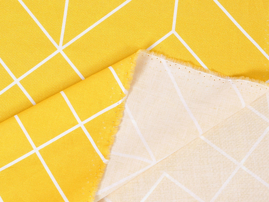 Bavlnené plátno - mozaika na žltom