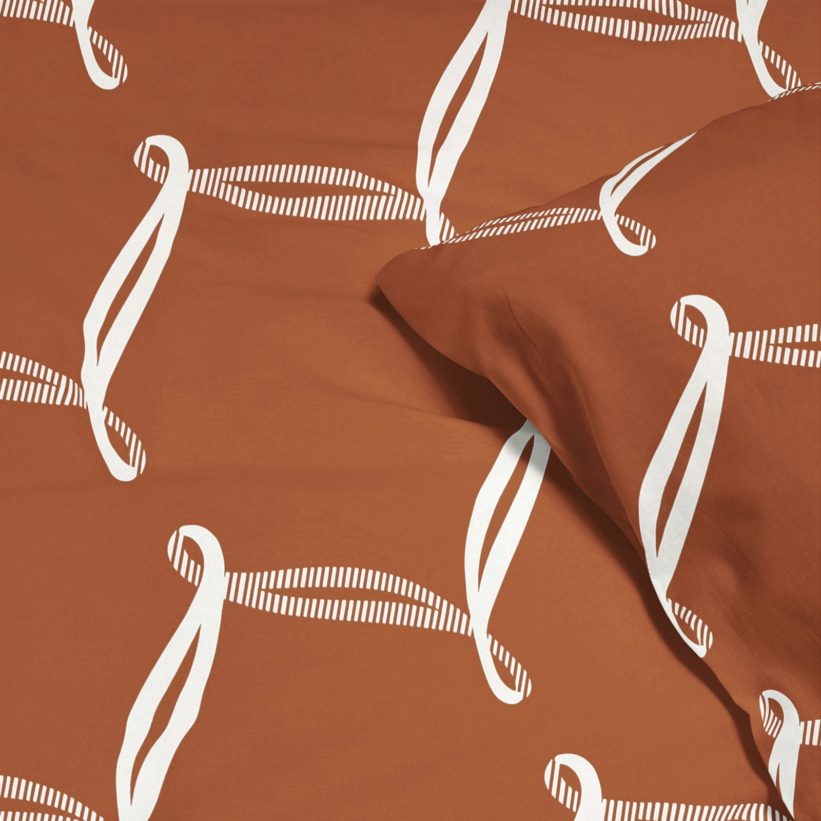 Bavlnené posteľné obliečky Deluxe - dizajnové laná na škoricovom