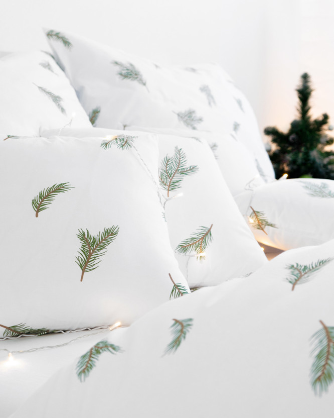 Vianočné bavlnené posteľné obliečky - vôňa smreka
