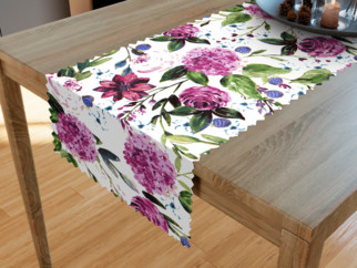 Teflónový behúň na stôl - motív fialových hortenzií