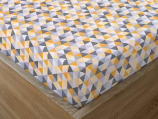 Bavlnená napínacie plachta - vzor oranžové a sivé trojuholníky