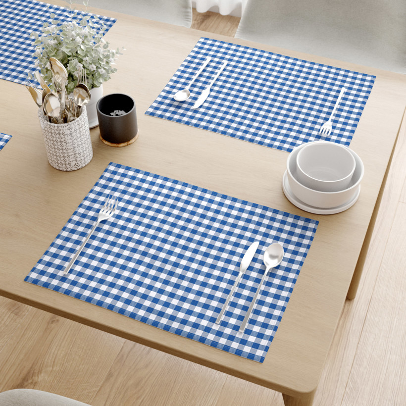 Prestieranie na stôl 100% bavlna - malé modro-biele kocky - sada 2ks