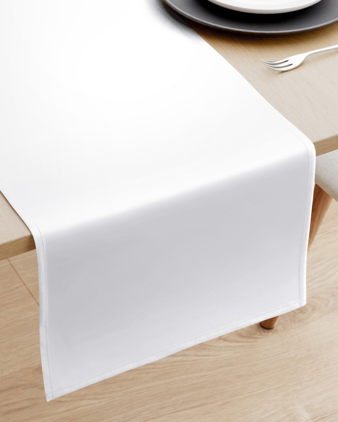 Sviatočný behúň na stôl 100% bavlnený satén – biely