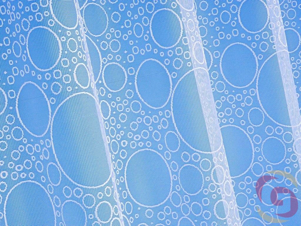 Žakárová záclona vzor stúpajúce bublinky - detail 1