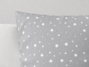 Bavlnená obliečka na vankúš - vzor drobné biele hviezdičky na sivom
